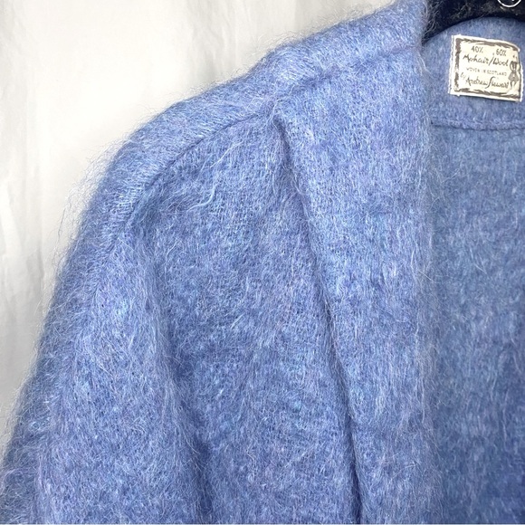 VTG ANDREW STEWART Mohair/Wool Jacket Blue Cardigan 1970’s Scotish Wool Vintage - Picture 3 of 8